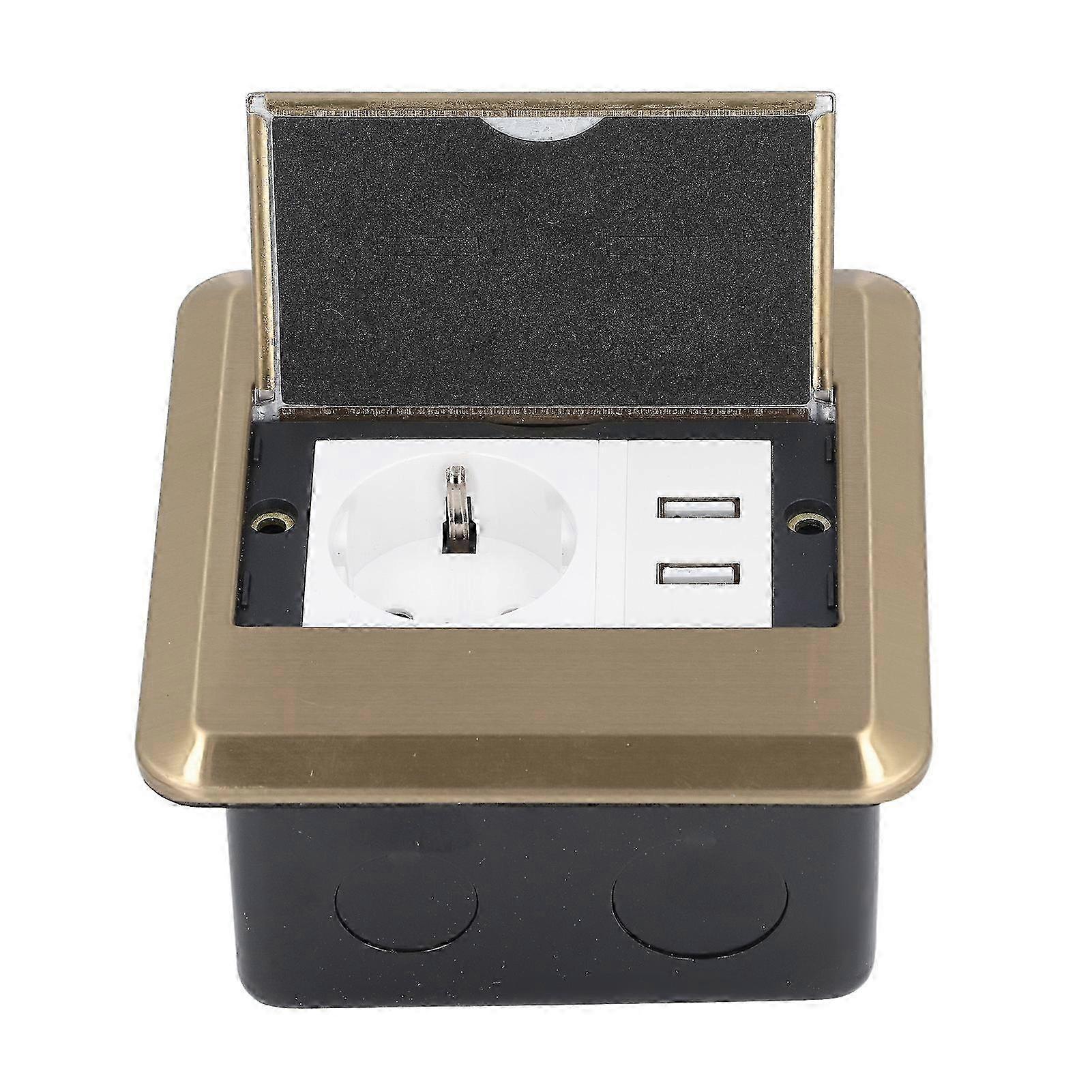 Conference Room Table Power Box with 2 Outlets & 2 USB Ports