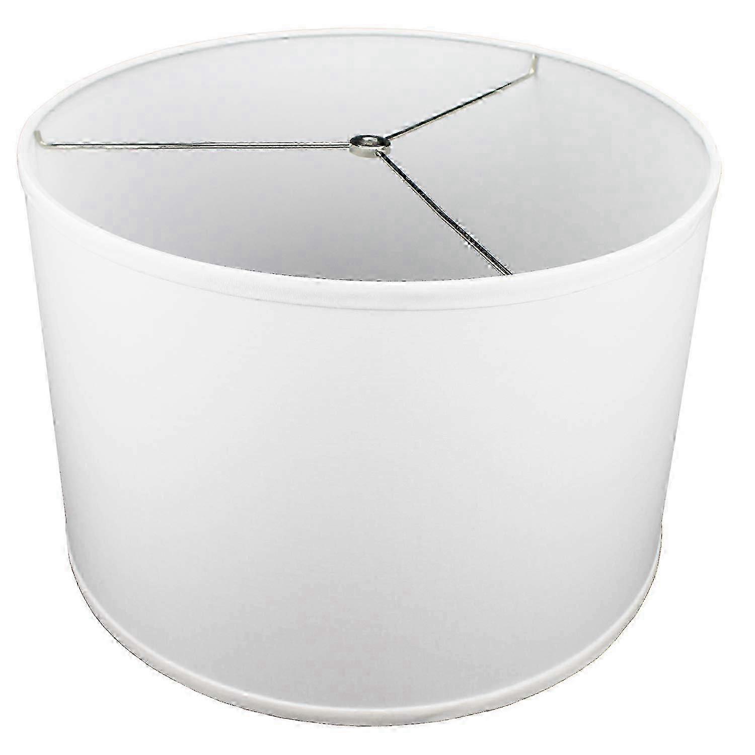 New Linen White Cylinder Drum Lampshade with 16-inch Top and Bottom Diameters and 12-inch Height