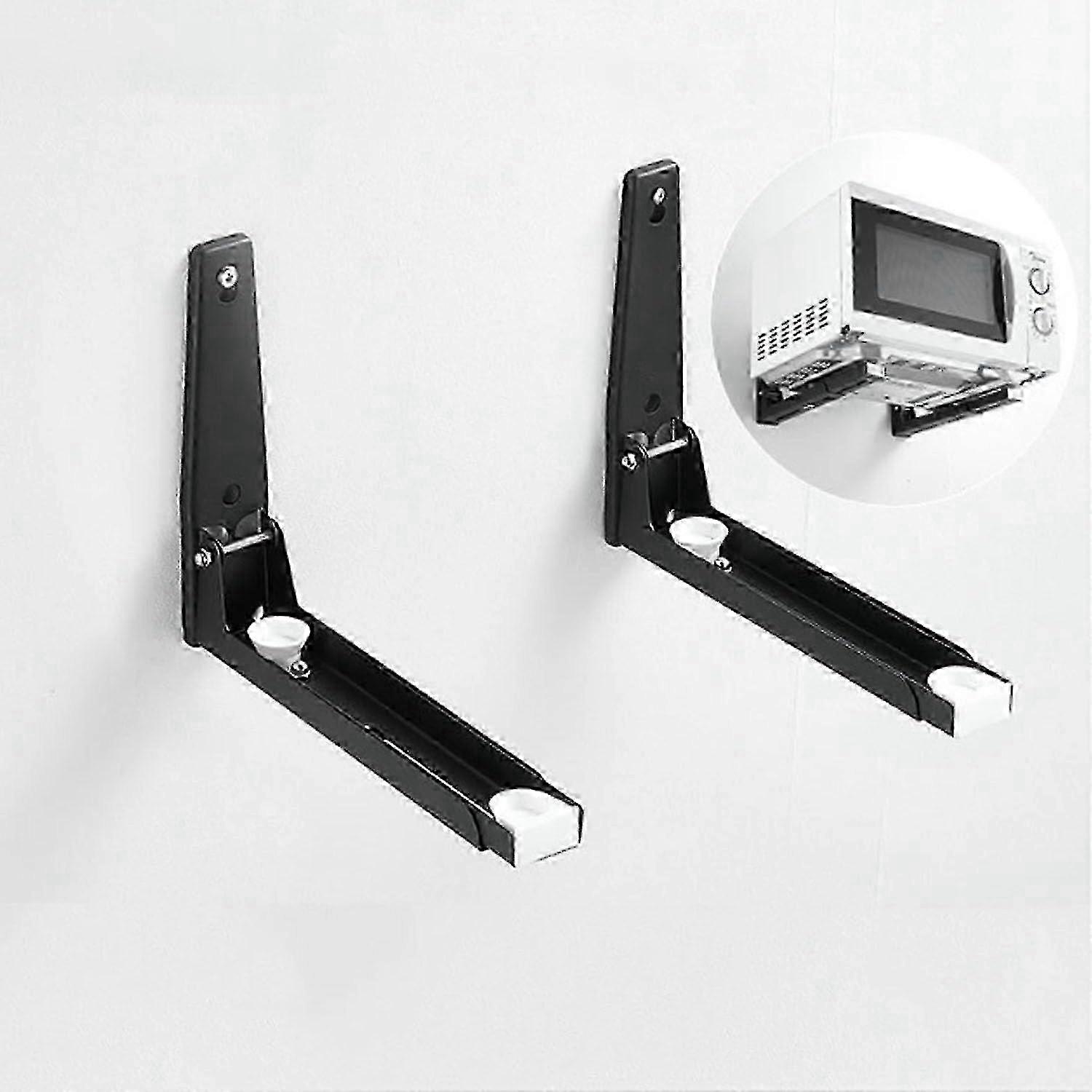 2 Set Foldable Microwave Shelf Wall Mount for Microwave Mounting Kit 8 x 8.5 Inches 2025