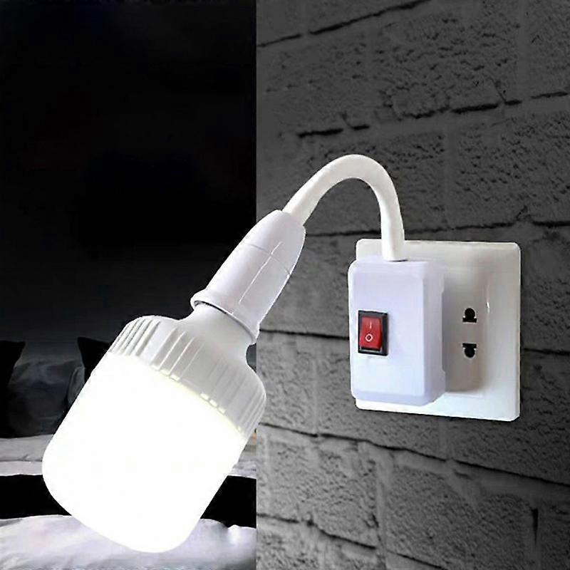 EU Plug To E27 Lamp Holder Light Bulb Socket With Switch Flexible Lamp Base Conversion Table Lamp Converter Light Adapter
