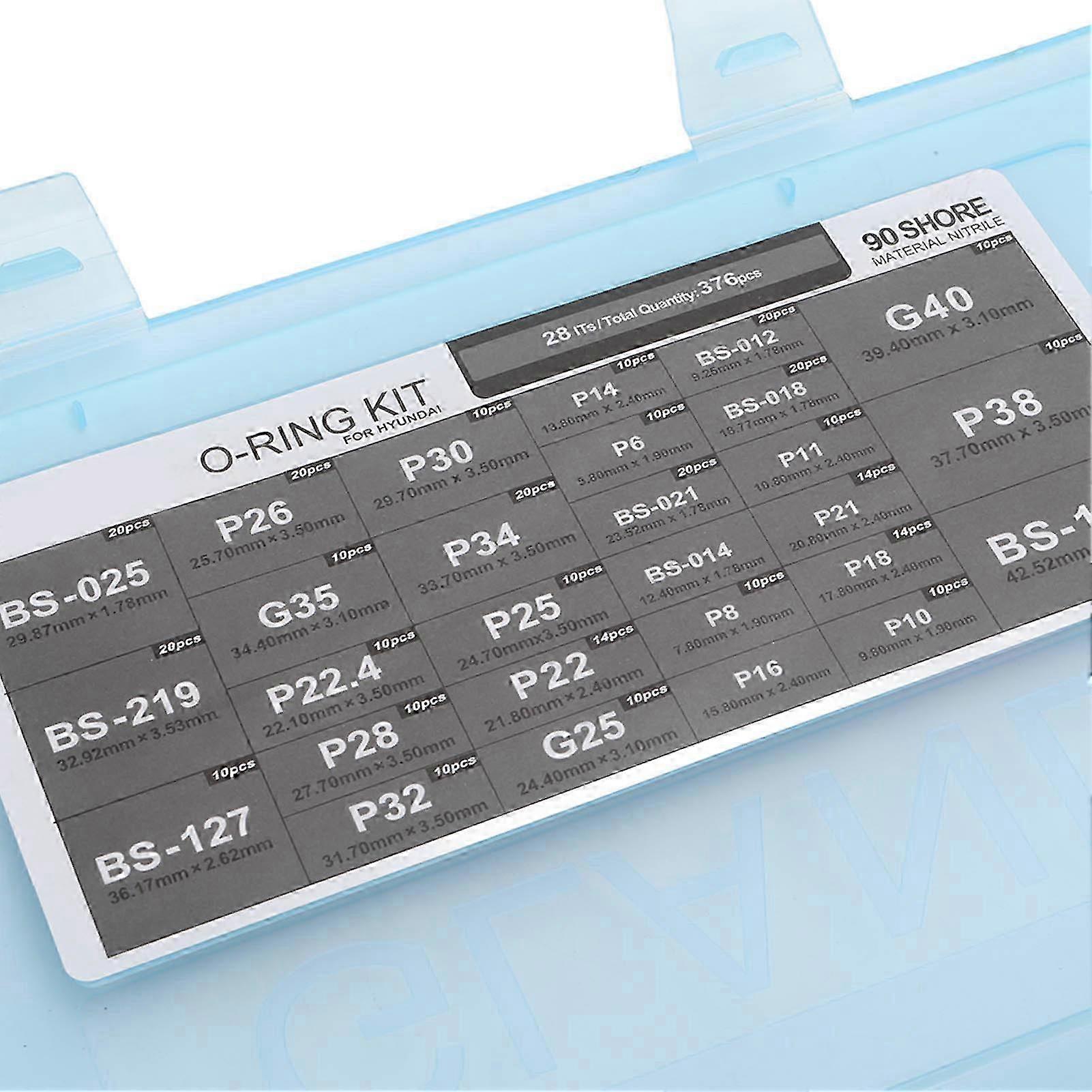 376Pcs Multi-Size O Ring Kit for Hydraulic Systems & Automotive