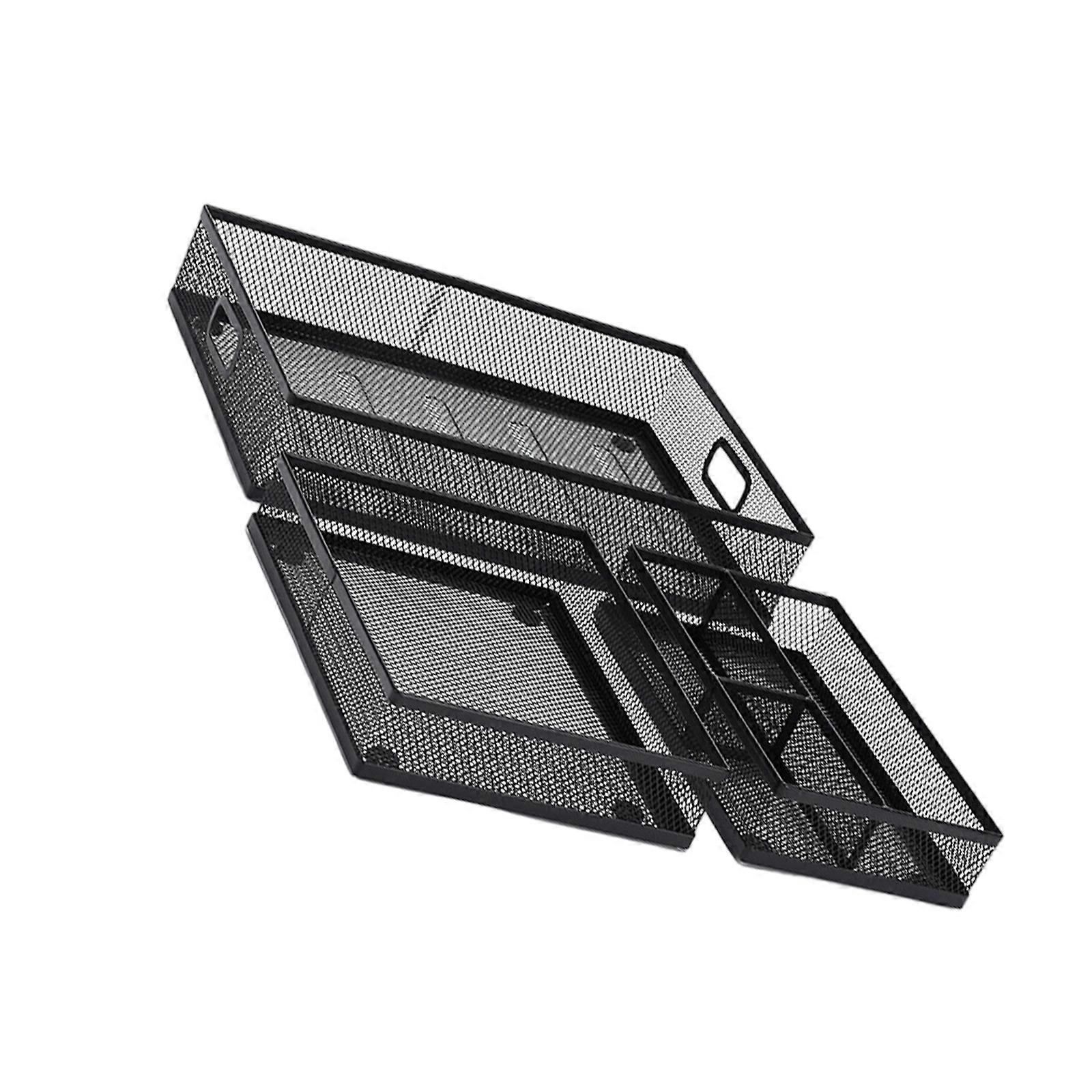 Metal Desktop Organizers For Office Drawers Multiple Compartment Storage Tray Efficient Workspaces Solution Multicolor