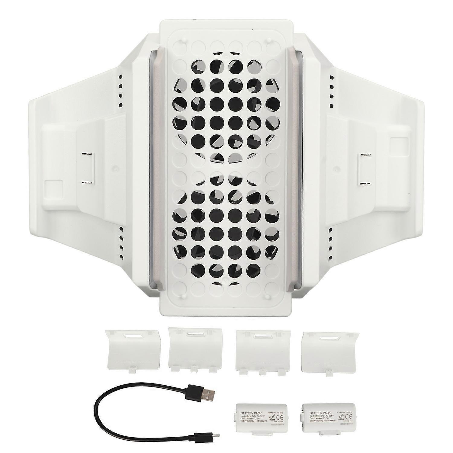 Game Console Cooling Stand 4 Level Adjustable Speed Cooling Fan with Dual Charging Station for Xbox 