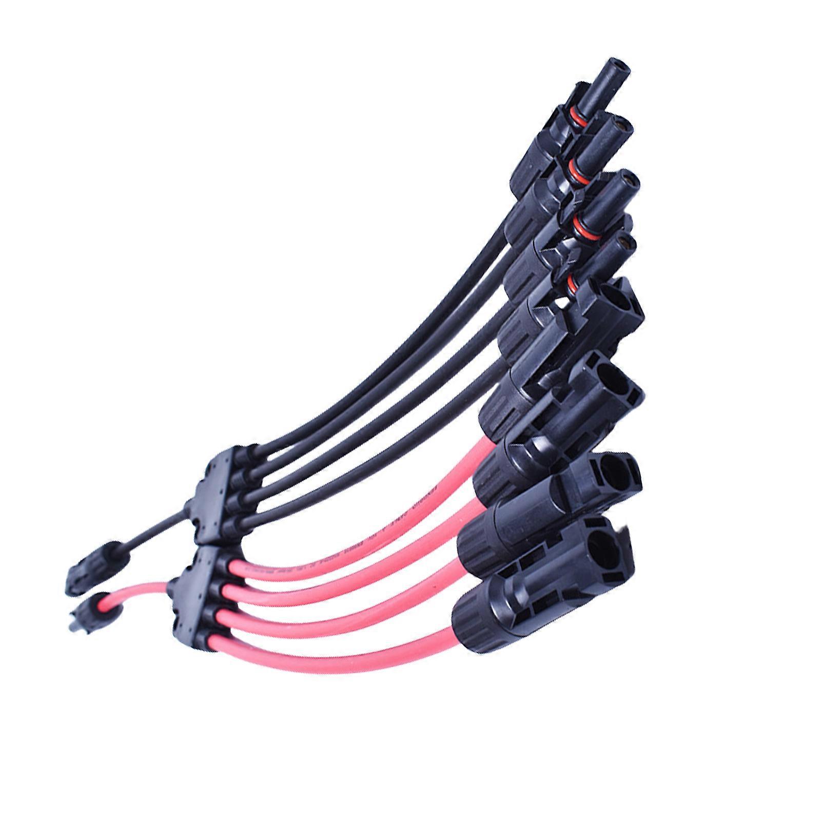Solar Panel Y Connector Cables 10AWG Renewable Energy Solar Panel Connector Simple Installation for Double Panel Linking Multicolor