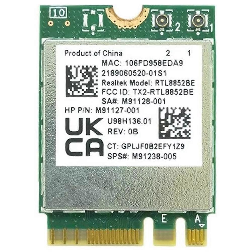 E8BE WIreless WIFI Card AX1800 WIFI6 1800M RTL8852BE WLAN 802.11ax Bluetooth5.2 M2-Ngff Dual-Band 2.4G+5G Wlan
