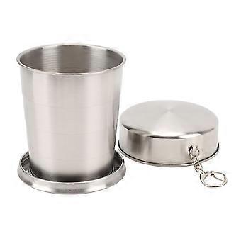 Stainless Steel Collapsible Cup Outdoor Travel Camping Portable Folding Cup with Keychain for Picnic