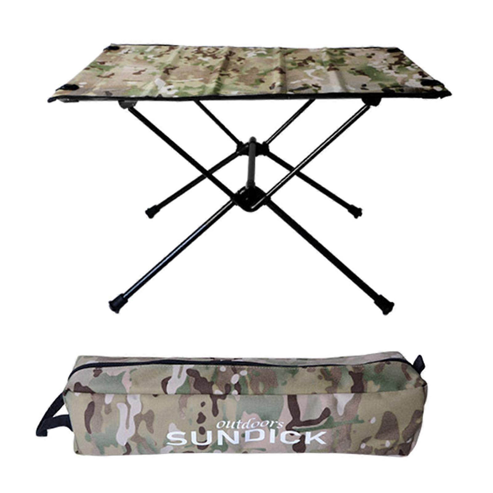 Small Outdoor Folding Table Portable Ultralight Picnic Desk Roll Up Table Compact Camping and Utility Folding Table  Black camouflage