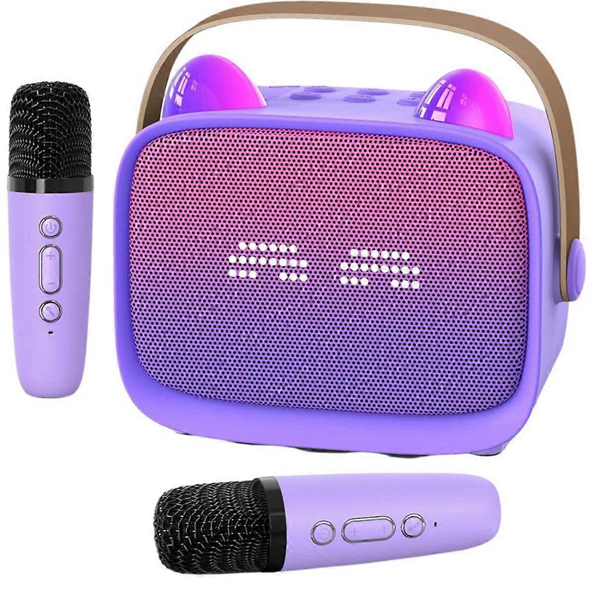 Portable Bluetooth Speaker Mini Wireless Karaoke Machine with 2 Microphone K Song Family Sing Machin