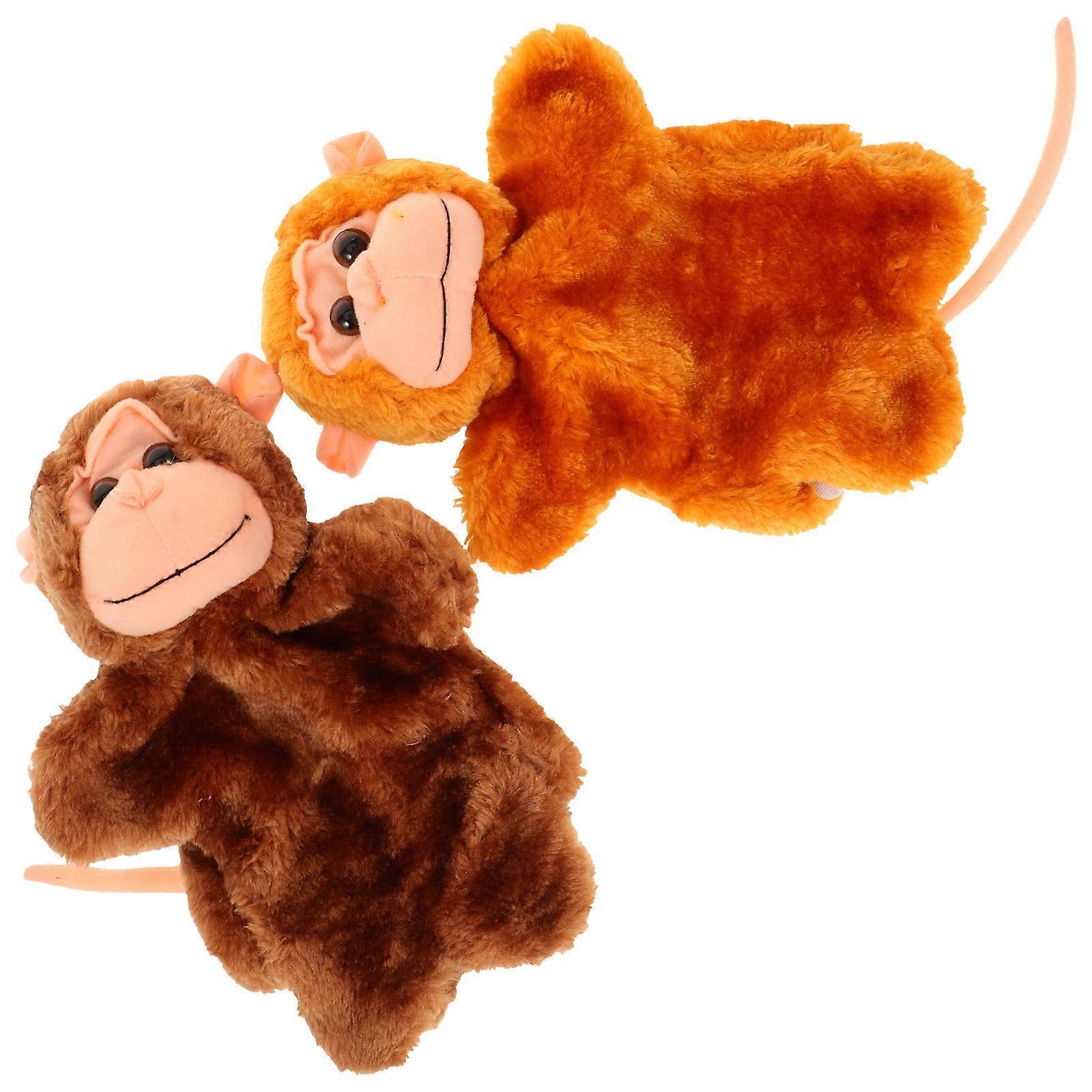 Creative Hand Puppet Monkey Toy for Kids Use 2Pcs Set with Assorted Colors