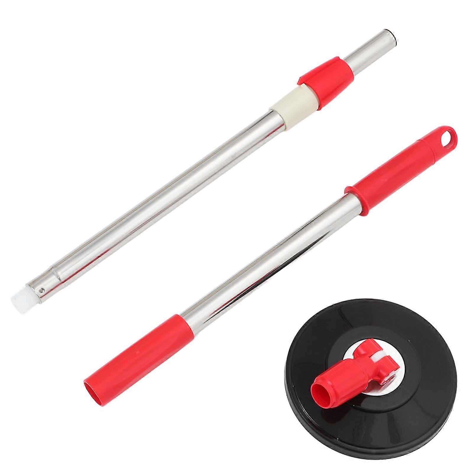 Stainless Steel Mop Handle Replacement Pole for Commercial Floor Cleaning, Red