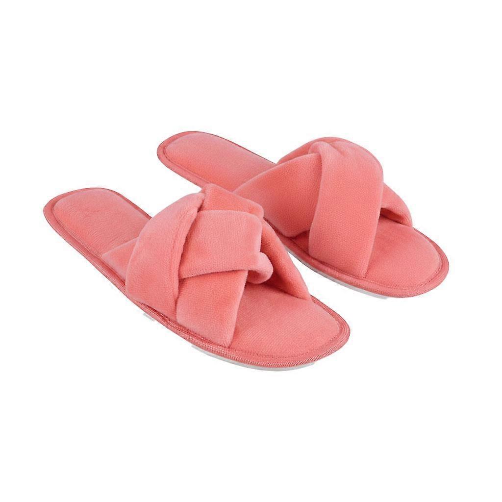 Kvinnor Varm Fluffig Tofflor Mysig Fuskpäls Rosett Inomhus Utomhus Golvtofflor