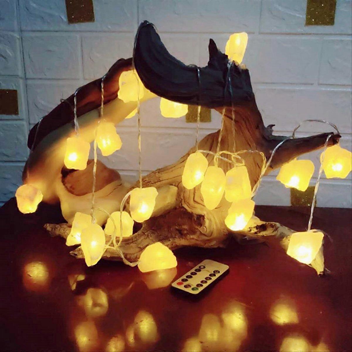  String Lights Battery 10 LED Natural Crystal Salt