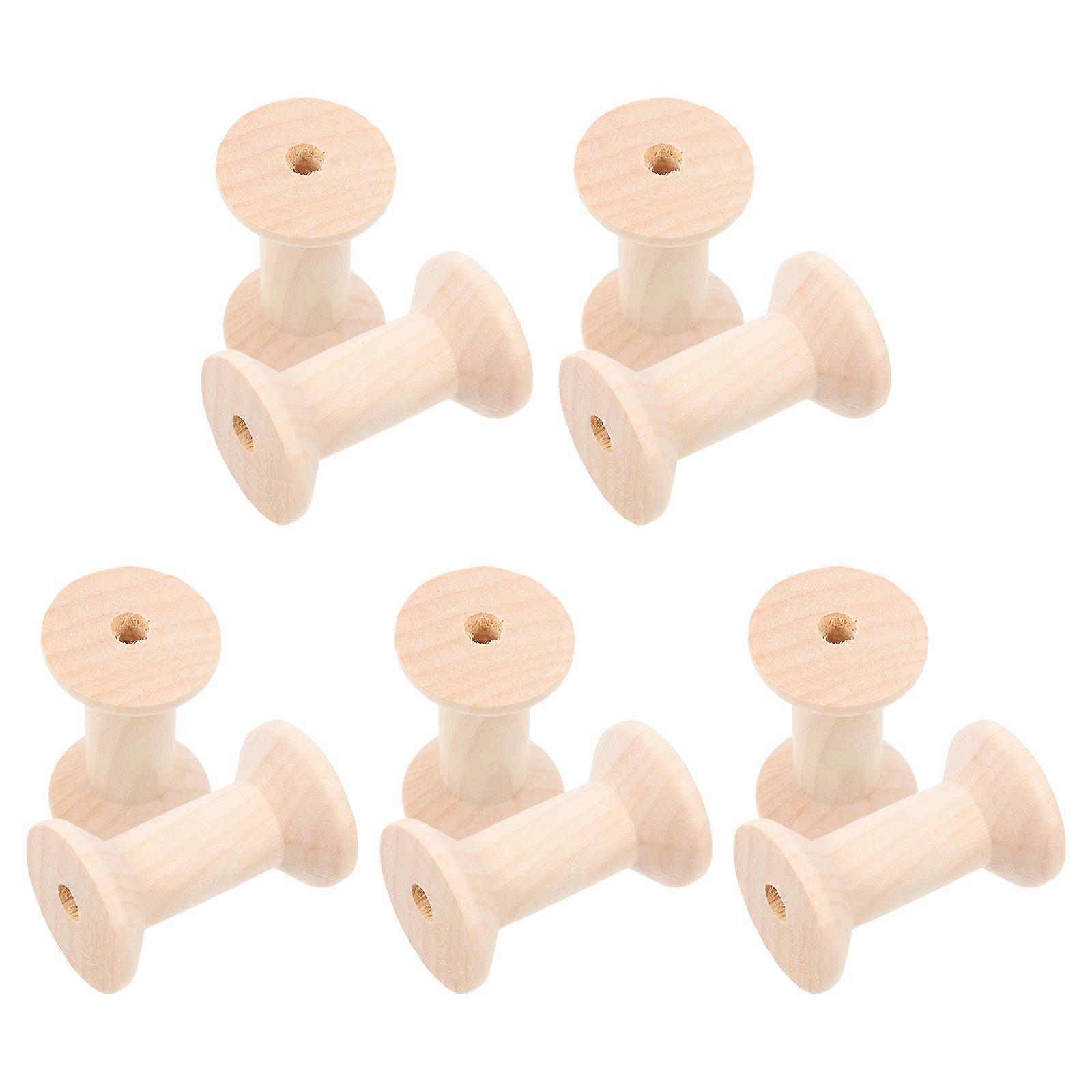 Wooden Spools for Crafts Thread Holder to Improve Efficiency 10Pcs Set