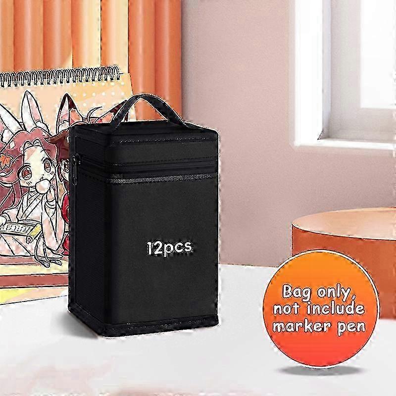 Large Capacity Canvas Pencil Bag for Markers and Watercolor Pens with Zipper Closure Portable Storage Solution