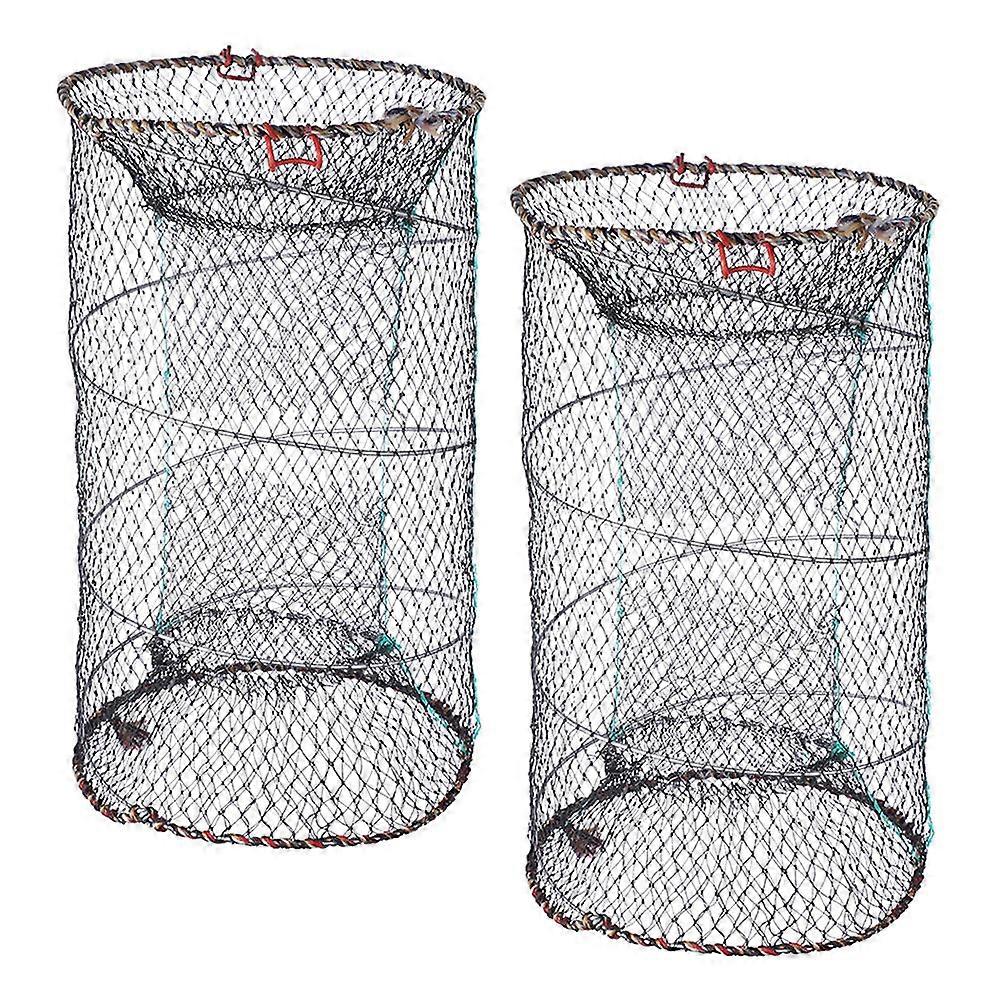 Fishing Net Bag 2Pcs Suitable For Outdoor Enthusiasts With Folding Design 17X10inch Effective Fish Capture
