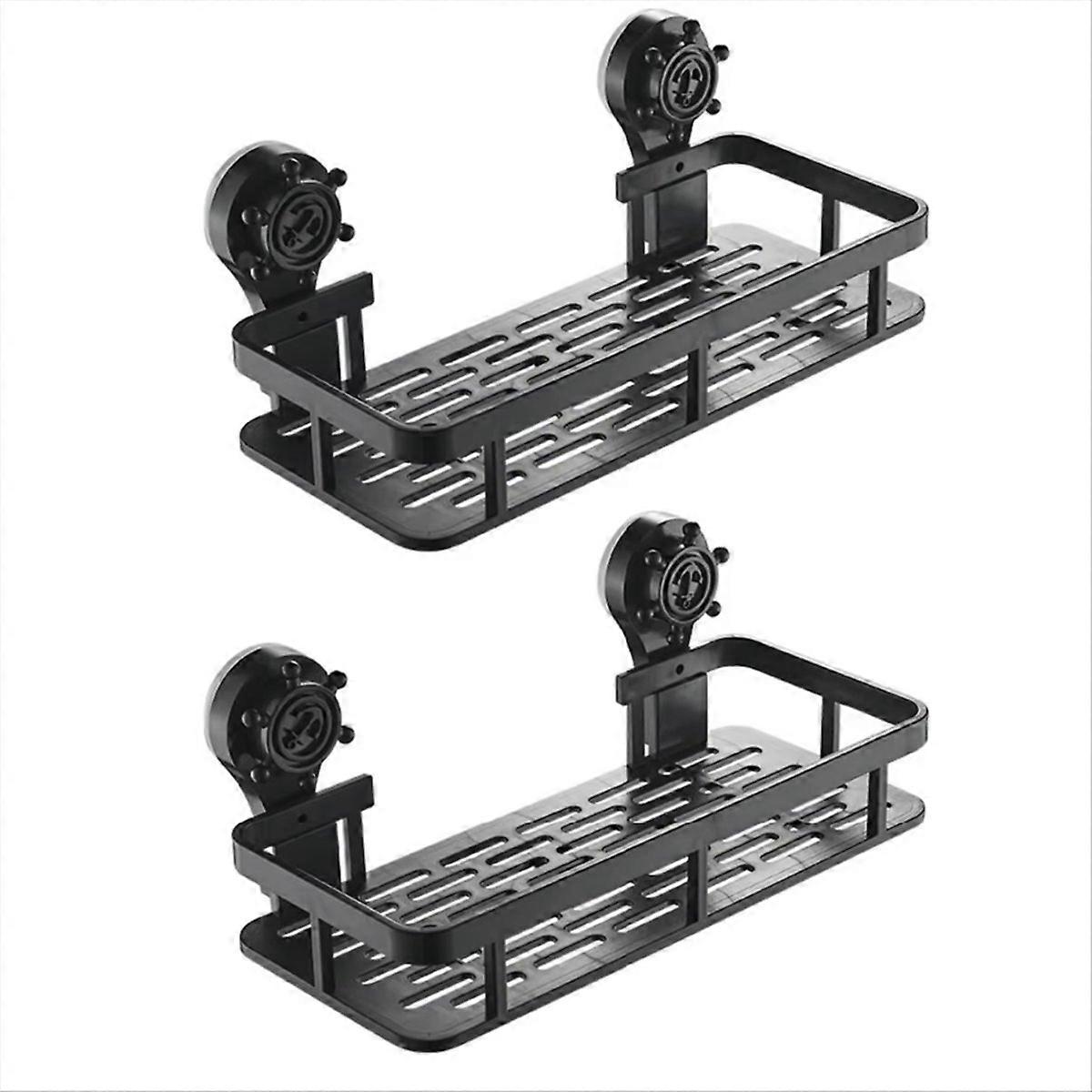 Wall-Mounted Bathroom Storage Rack - Suction Cup Style Bracket