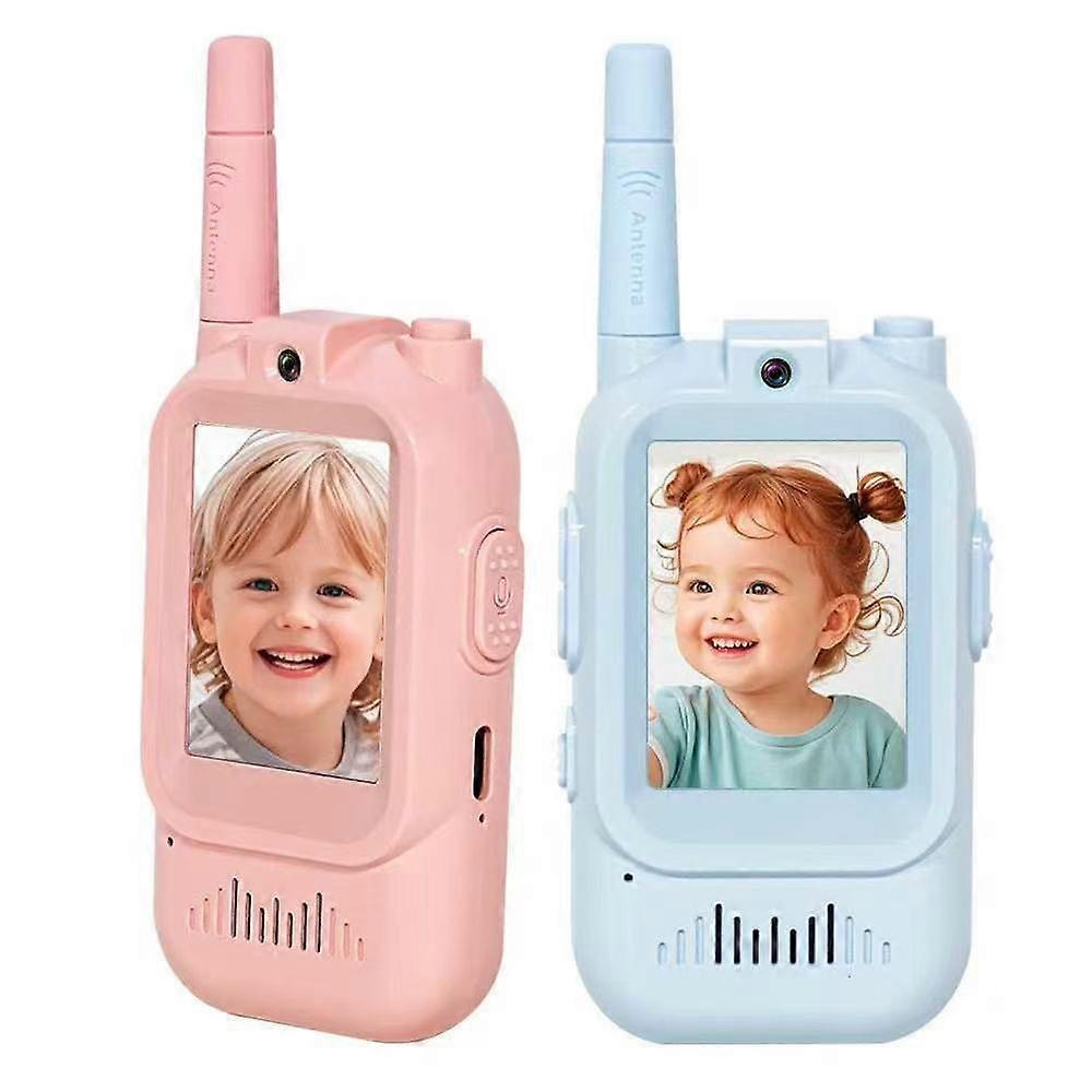 2pcs Handheld Rechargeable Video Intercom Kids Walkies Talkies, Rechargeable Video Intercom Kids Walkies Talkie, for Boys Girls Ages 3-12