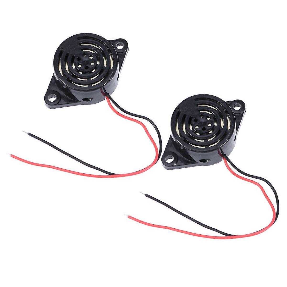 WAXIAYUZ 2 PCS DC 3-24V 90DB Small Enclosed Electronic Continuous Buzzer Alarms with Wires