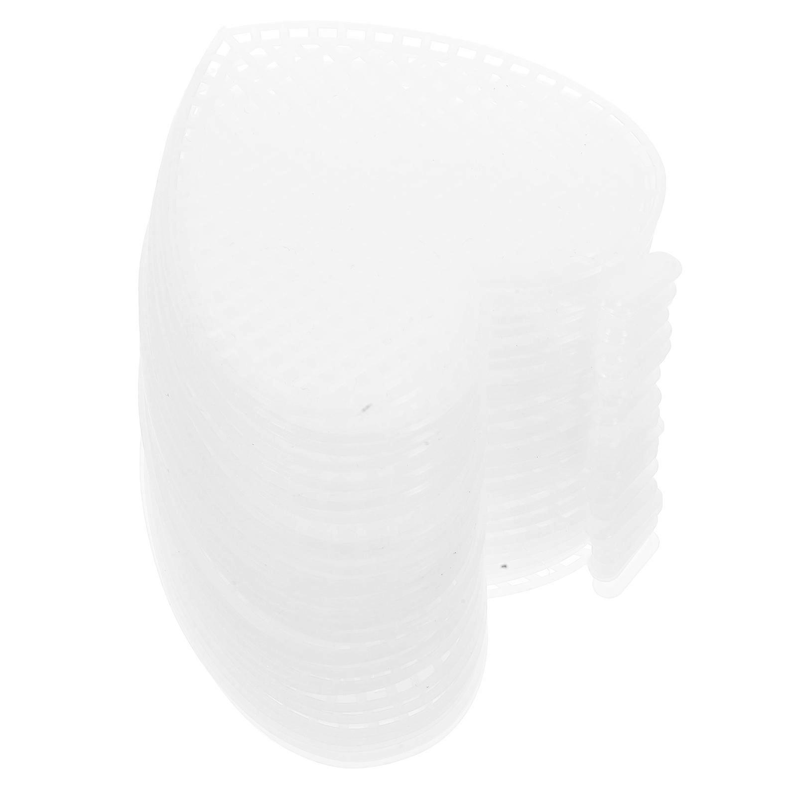 Embroidery Heart Shape Mesh Canvas for Craft 30Pcs White Blank Sheets