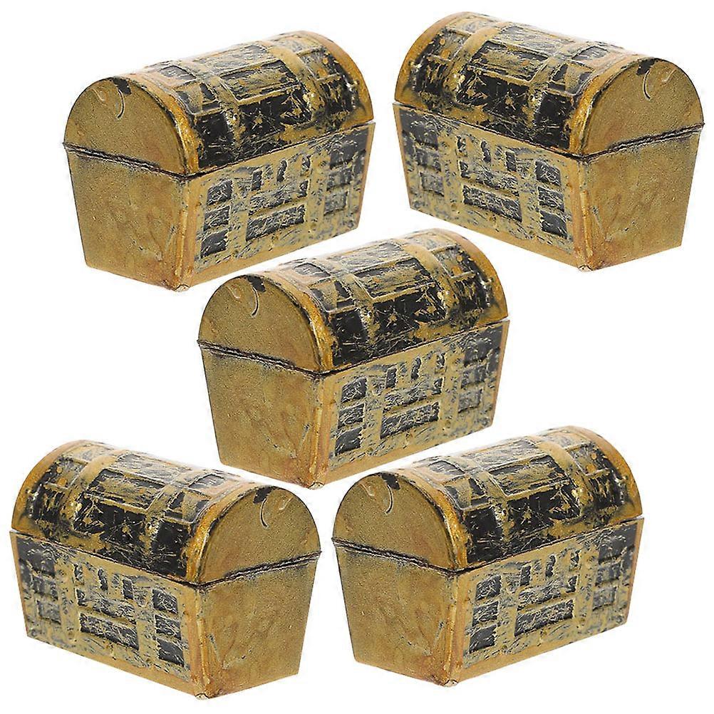 Mini Treasure Box Model Miniature Decorative Treasure Chest 5Pcs for Decoration