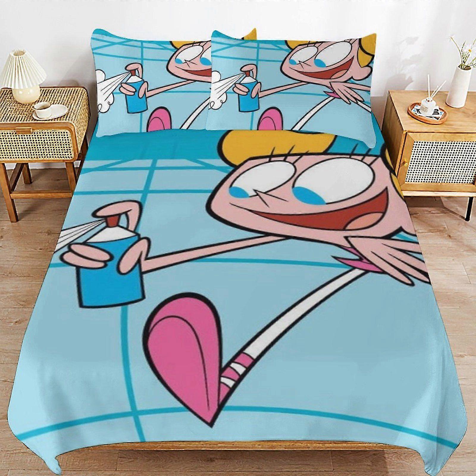 385FY Dexter's Laboratory Simple Smooth Finish Practical Zipper Closure Soft Bedding Duvet Cover Sets Sleep Essentials BS385