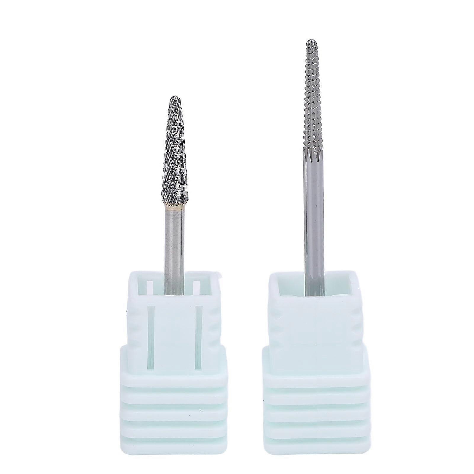 Tungsten Steel Nail Drill Bits Set for Efficient Nail Prep and Precision Cuticle Cleaning, 2 Pcs