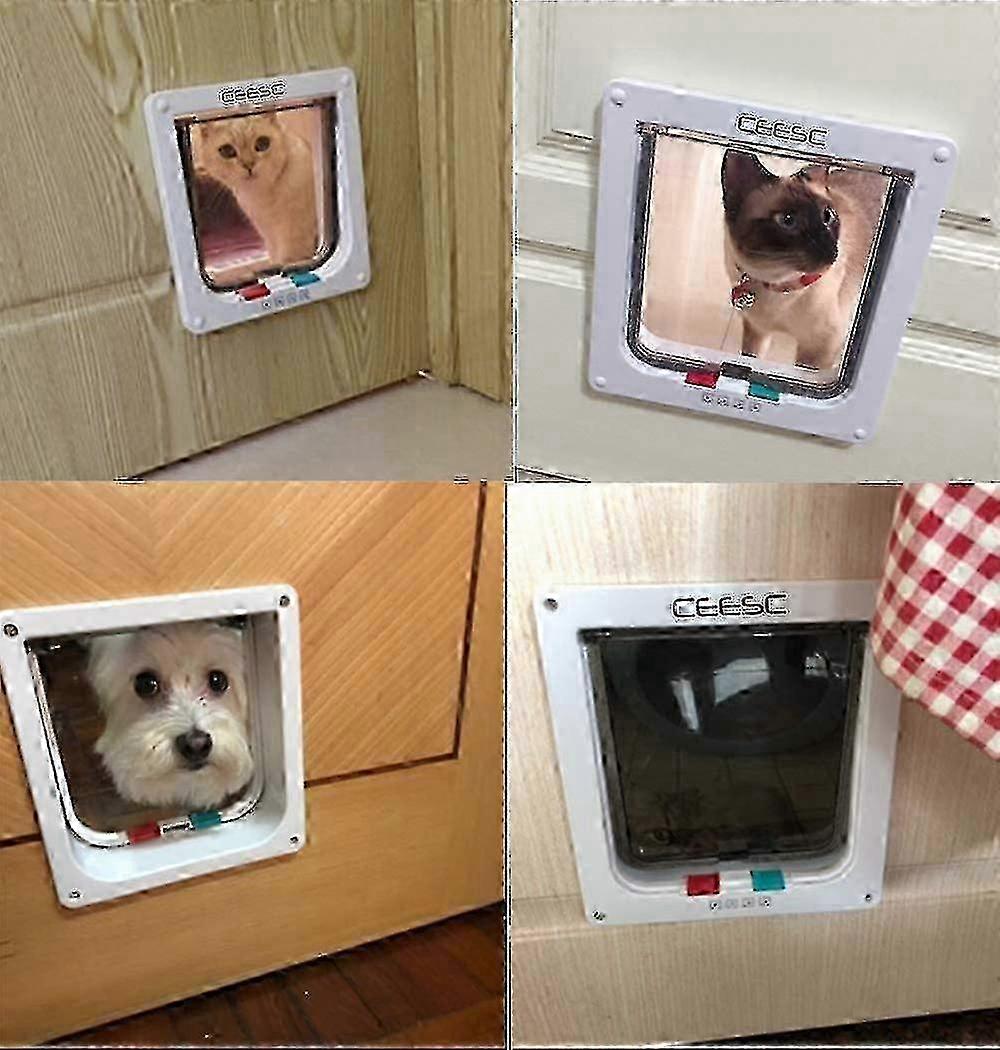 Large Cat Flap (external Size 28 X 24.9 Cm), 4 Way Locking Large Cat Flap, Weatherproof Cat Flap For Pets <63 Cm In Circumference