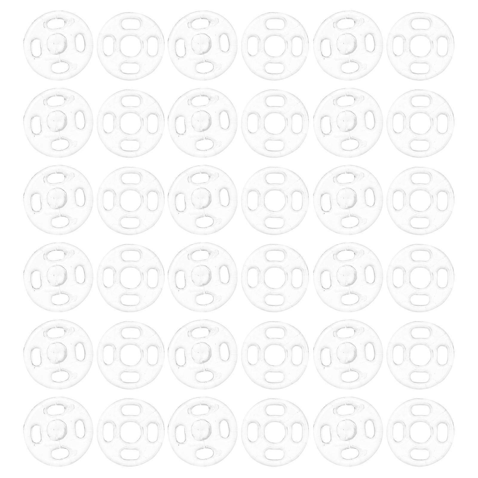 Clothes Use Transparent Plastic Concealed Buttons 2 Bags Practical Snap Fasteners