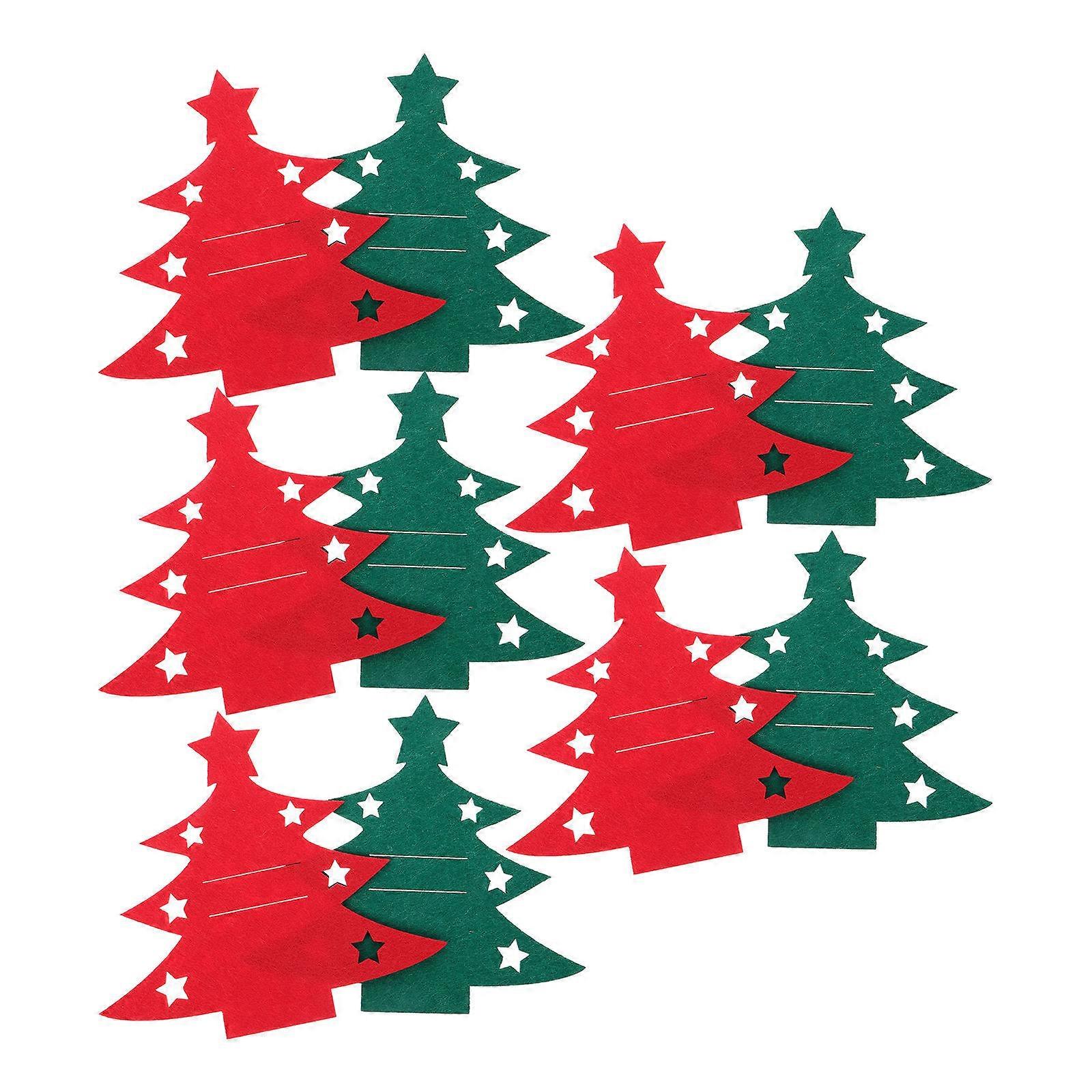 Fork Pouch Multifunctional Design with 10Pcs Christmas Tableware Holders