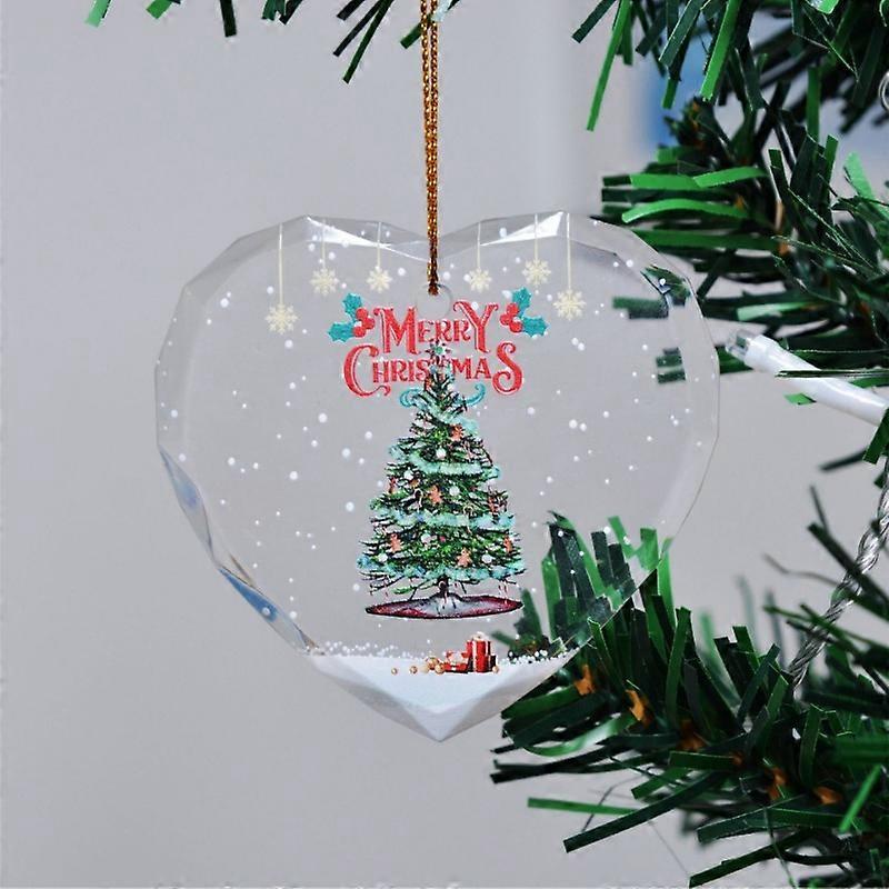 1pc-Christmas Tree Decorations - Transparent Double Sided Mini Decorations | Creative Christmas Decorations, Creative Pendants