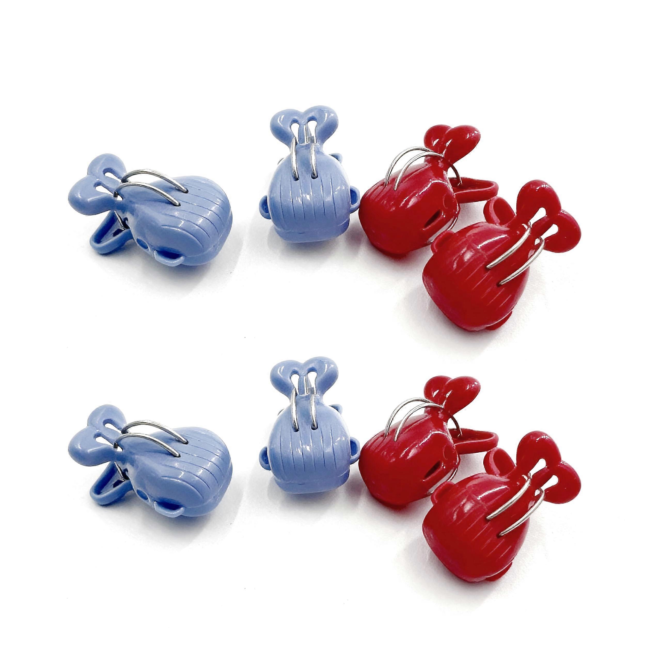 Whale Bag Clips 8 Pack  Cute Whale Shaped Snack Bag Clips for Secure Food Storage, 4 Red and 4 Blue