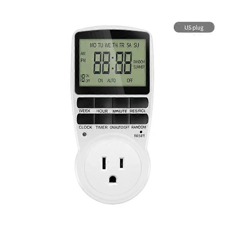 Electronic Digital Timer Kitchen Timer Socket Outlet 230V 110V 12/24 Hour Cyclic Outlet Programmable Timing EU FR com UK AU Plug