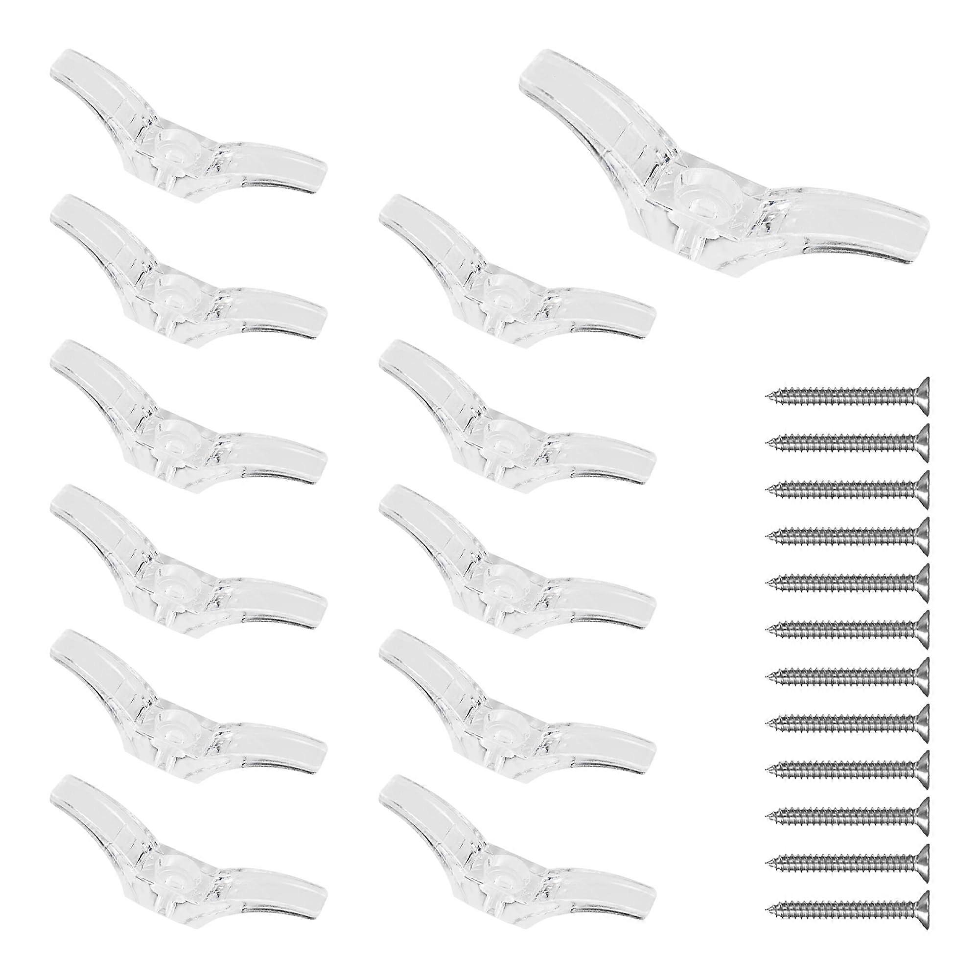 12PCS Blind Cord Cleats with Screws, Clear Plastic Cord Holders for Safe Window Blind Cord Storage