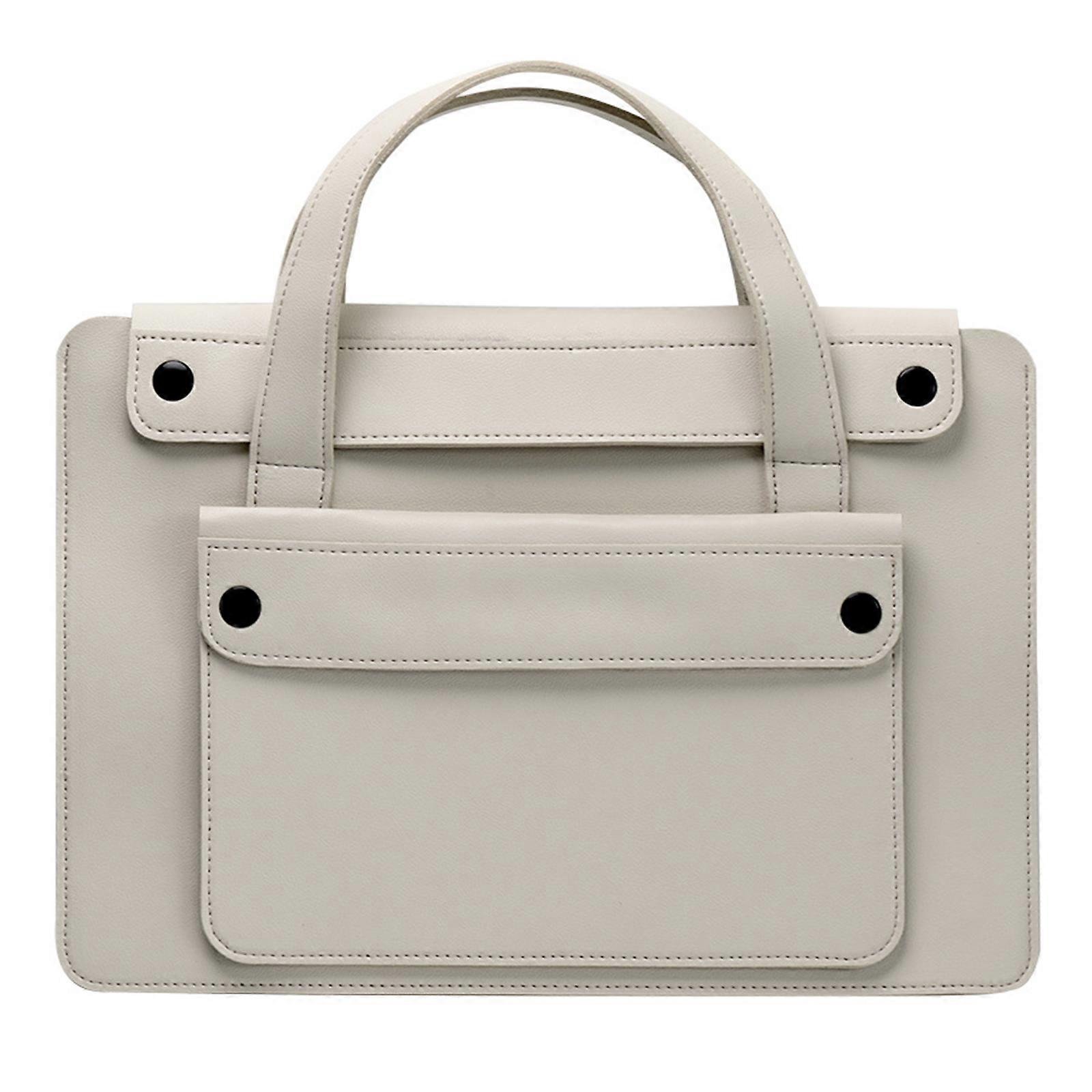 Double Layer Notebook Case for 14inch 16inch Models Featuring Multiple Pockets for Organized Accessory Management  White 16 inches