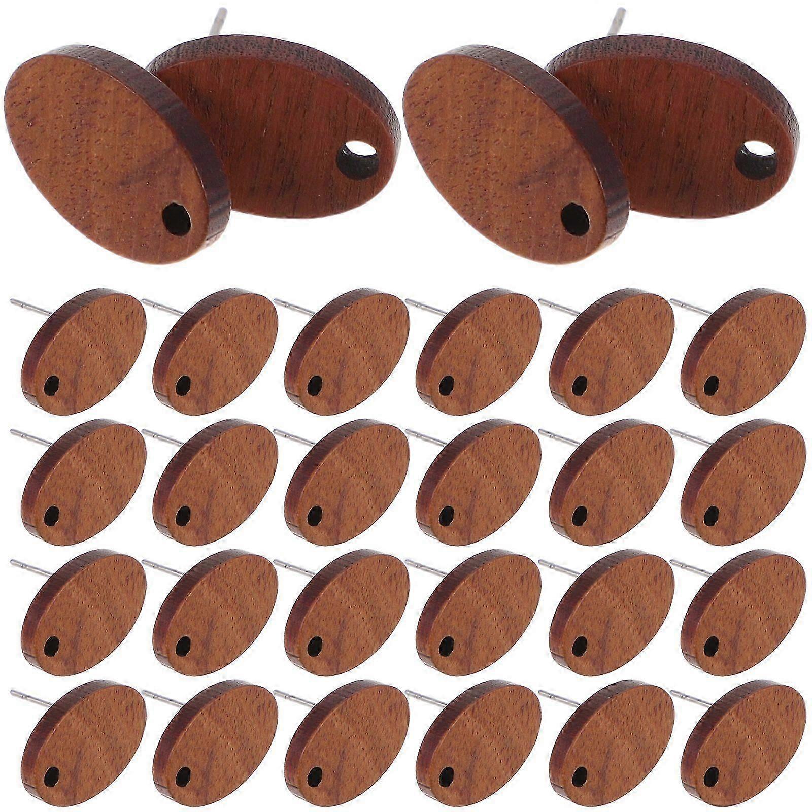 30pcs Wood Post Earring Studs Creative Earrings Accessories Earring Posts for Jewelry Making