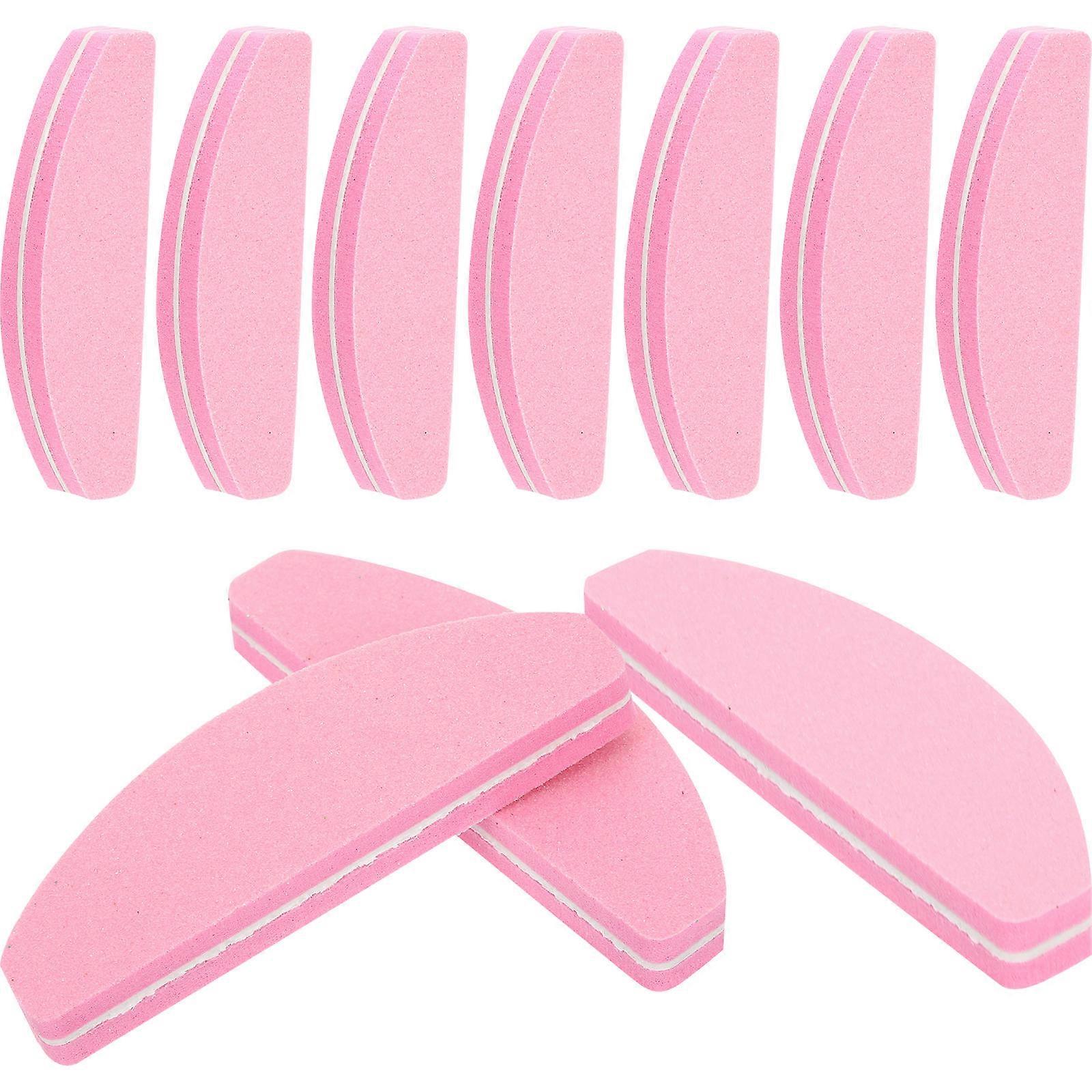 Pink Nail Files Buffer for Trimming with 20Pcs Professional Manicure Tools