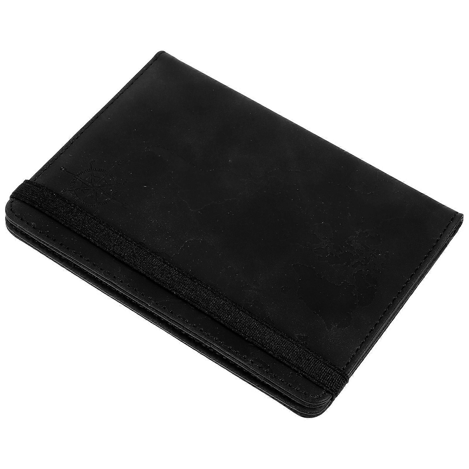 Black PU Passport Holder for Storage Use with Multi-Functional Design