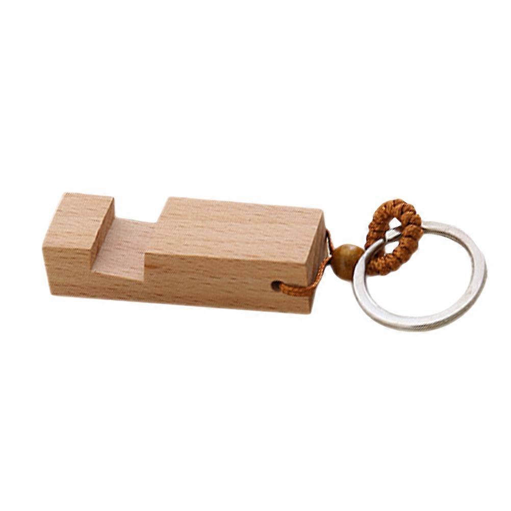 Smartphone Holder Desktop Phone Bracket Keyring for 2Pcs Wooden Material