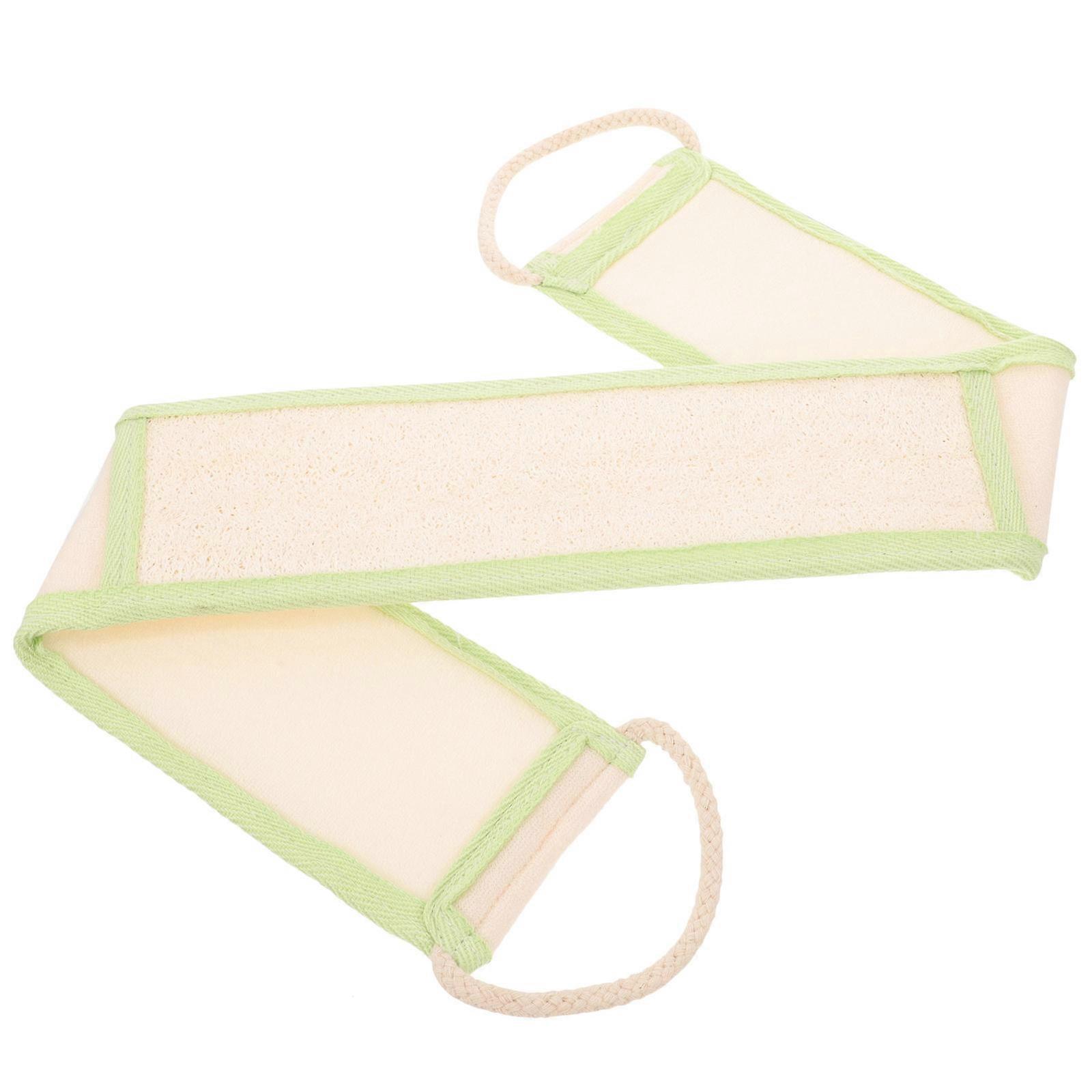 Shower Back Scrubber Exfoliating Light Green Loofah with Pull Strap