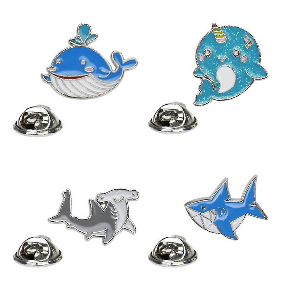 Creative Dolphin Decorative Brooch Animal 4Pcs Pack