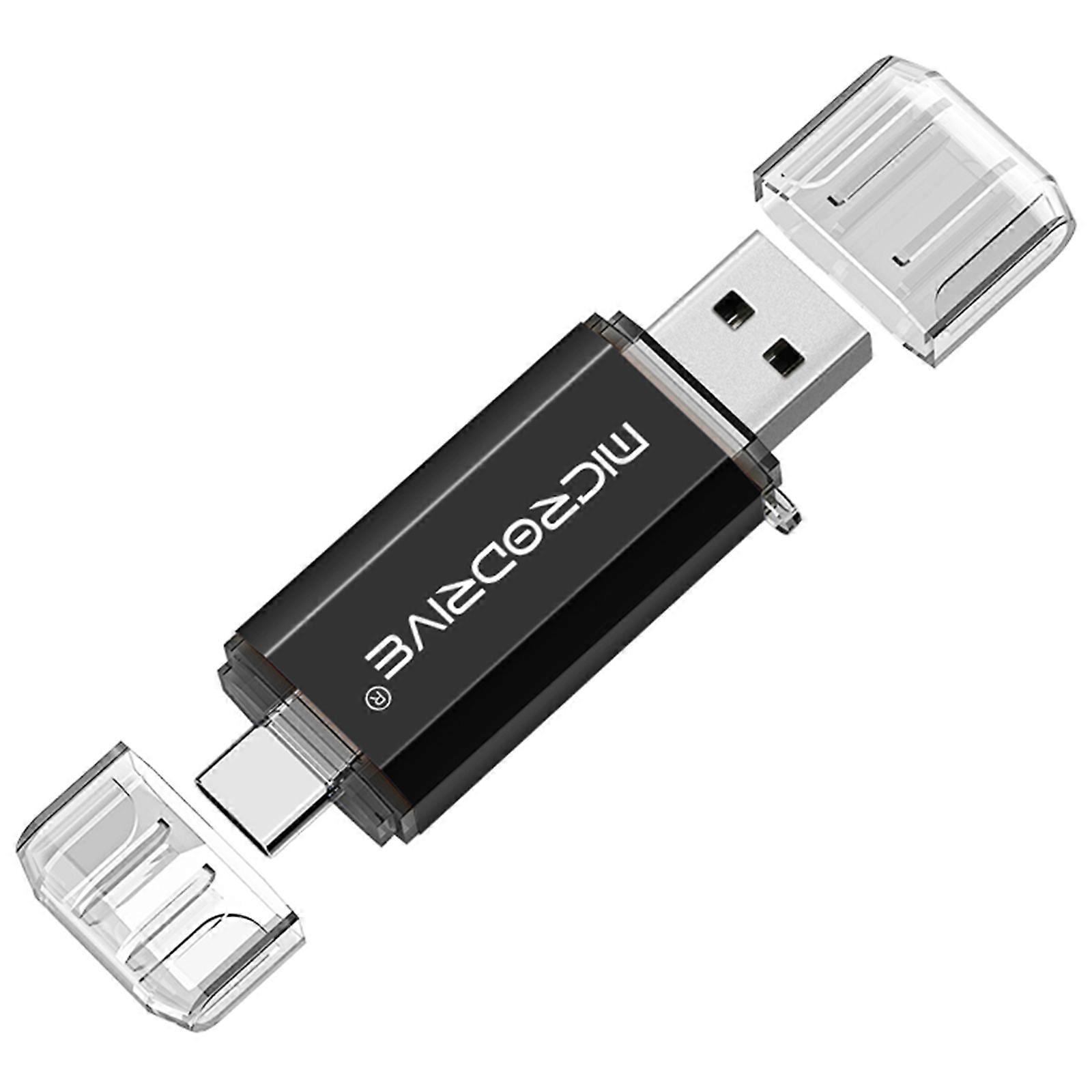 MICRODRIVE 64GB 2-in-1 USB 2.0/Type-C U-Disk Phone Laptop Computer Flash Disk