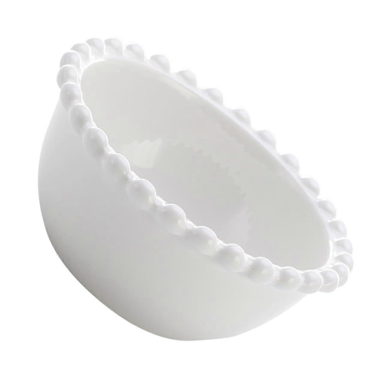 Ceramic Dessert Bowl with Elegant Pearl Design, Durable Fruit Serving Bowl for Kitchen Dining