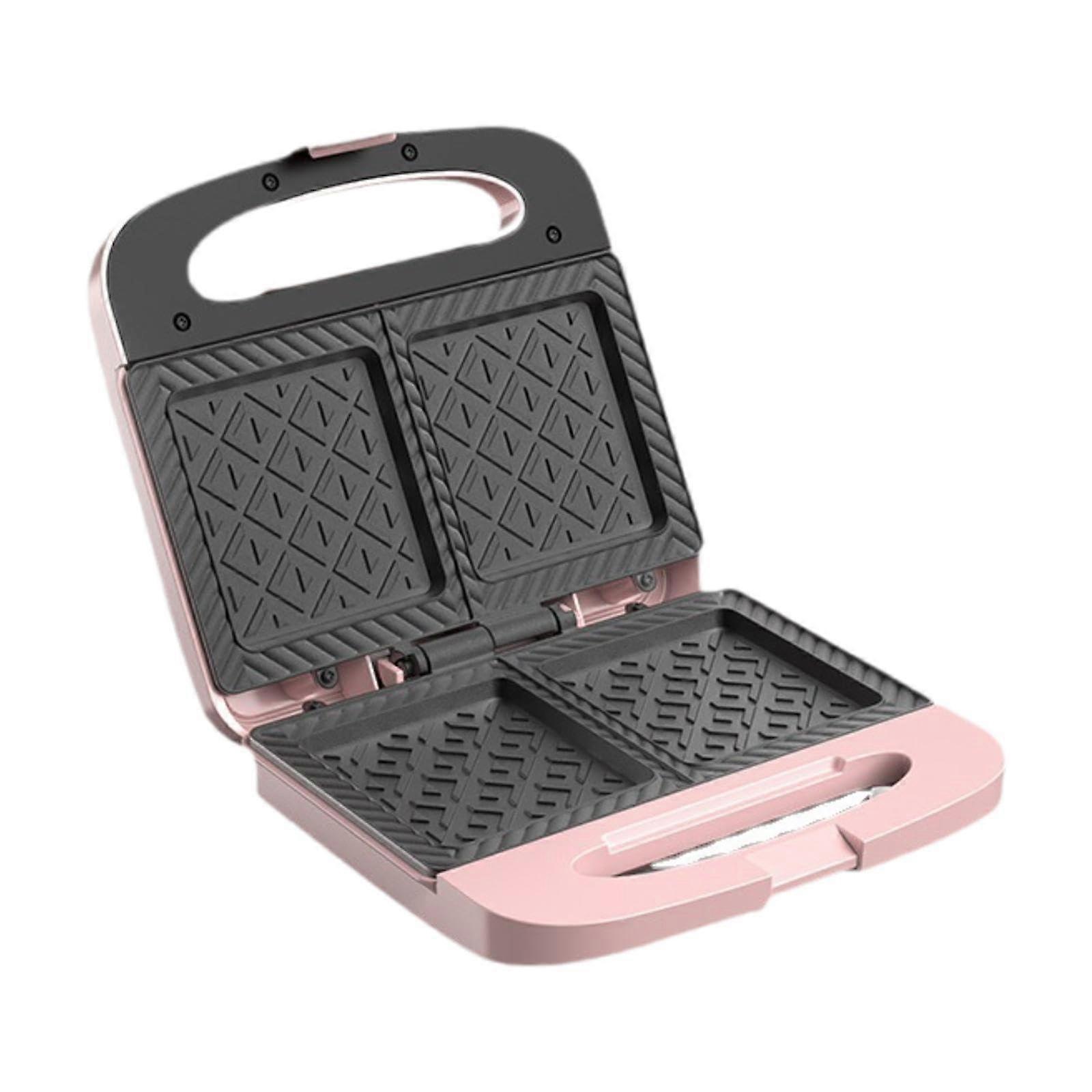 Sandwich Maker and Waffle Maker, Fast Heating Compact NonStick Breakfast Tool for Home, Pink
