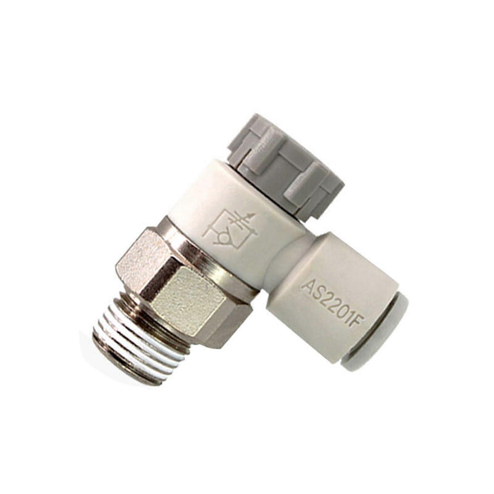 Pneumatic Flow Control Valve SelfLock Speed Controller with Rotatable PU Air Hose Fitting AS2201F0208SA