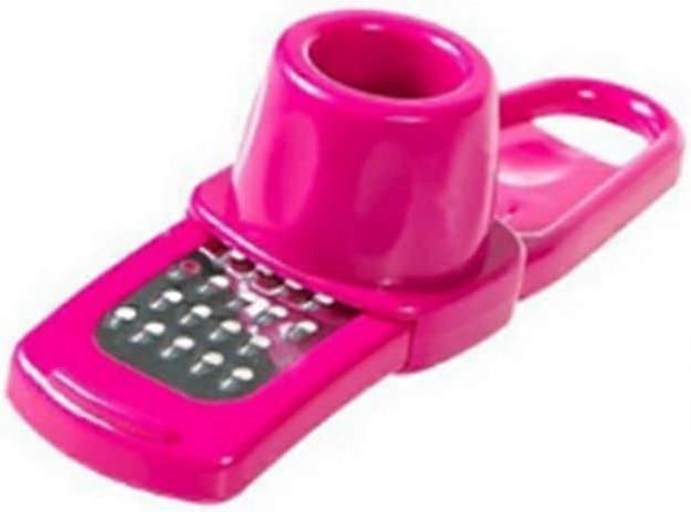 Ginger Garlic Grater with Sharp Stainless Blades, Rose Red Manual Vegetable Chopper for Kitchen