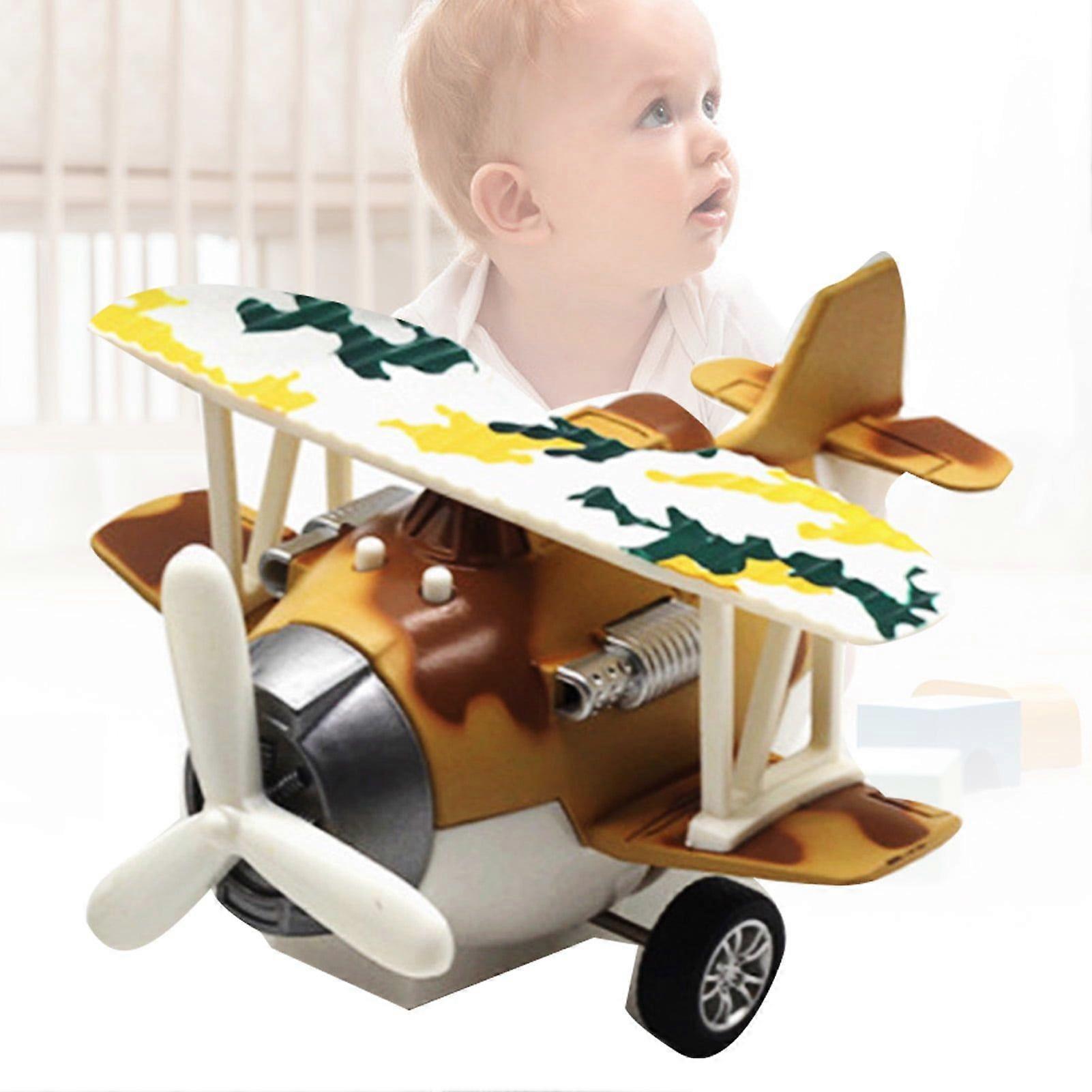 Double Wing Pullback Glider Airplane Toy with LED Light and Sound Effects -