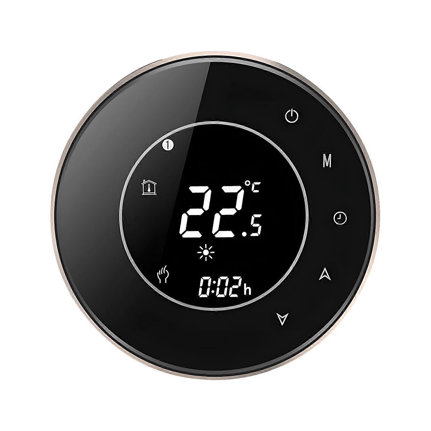 Intelligent Temperature Manager For Electric Floor Heating Offering LCD Screen Safety Functions And Wide Agreement  Black