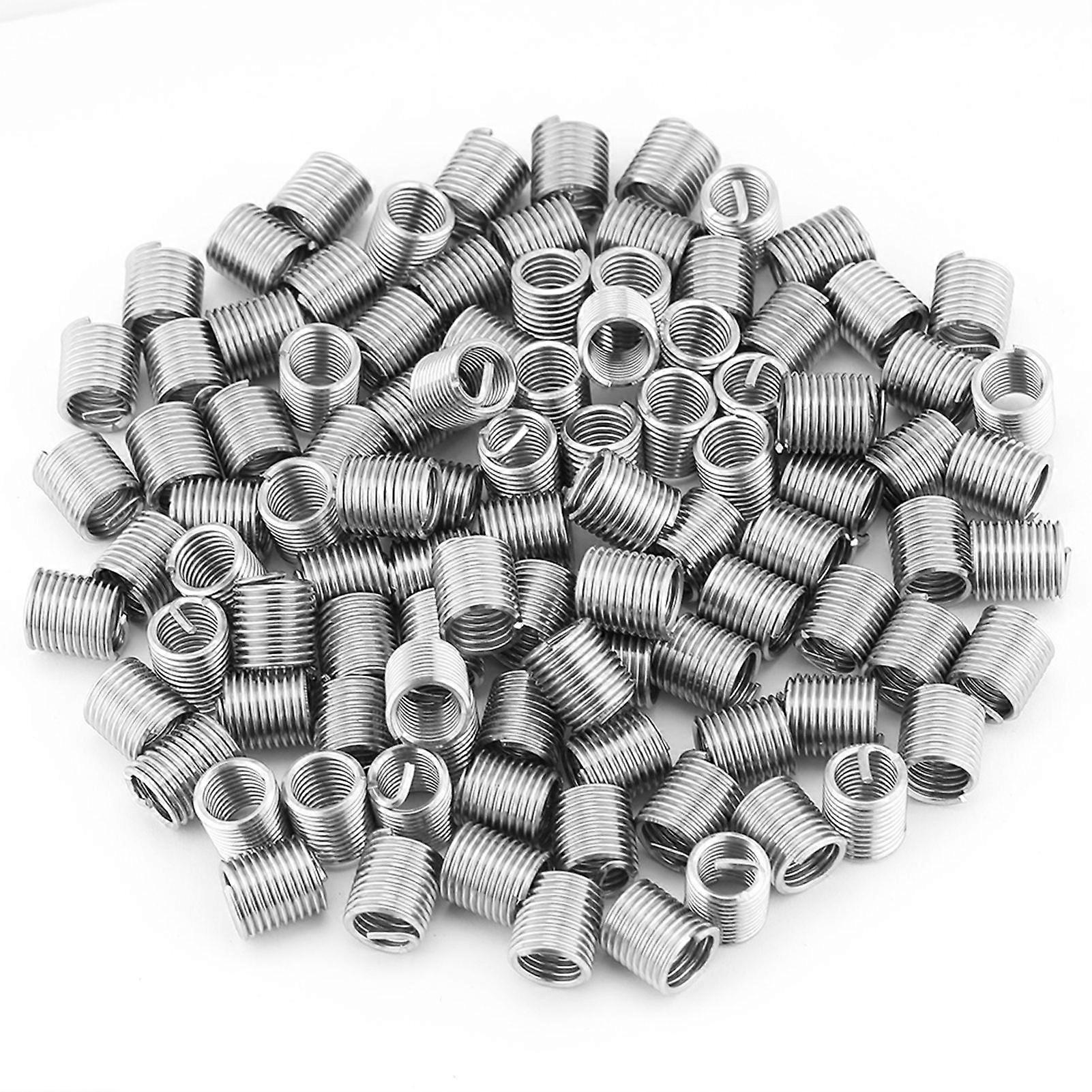 100pcs M8 x 1.25 x 2D SS304 Stainless Steel Helical Threaded Inserts
