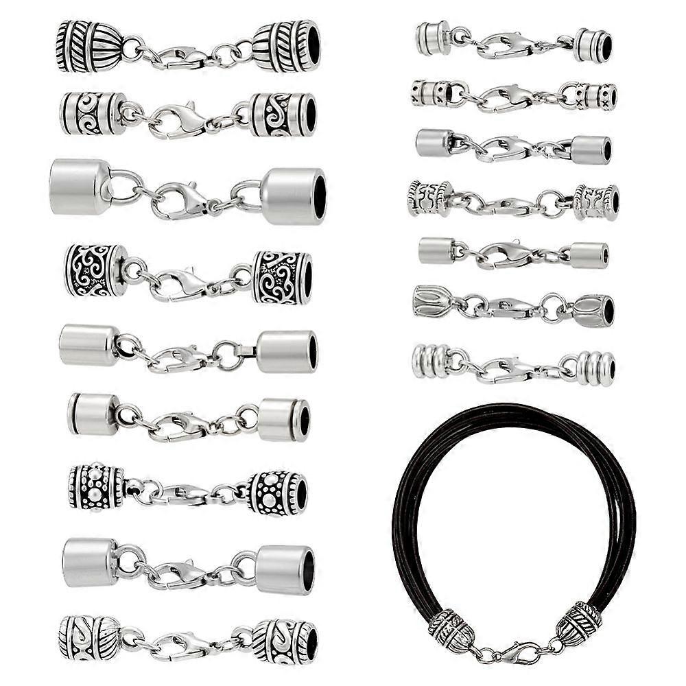 16pcs Alloy Cord Ends Platinum 32~43mm 16pcs/set