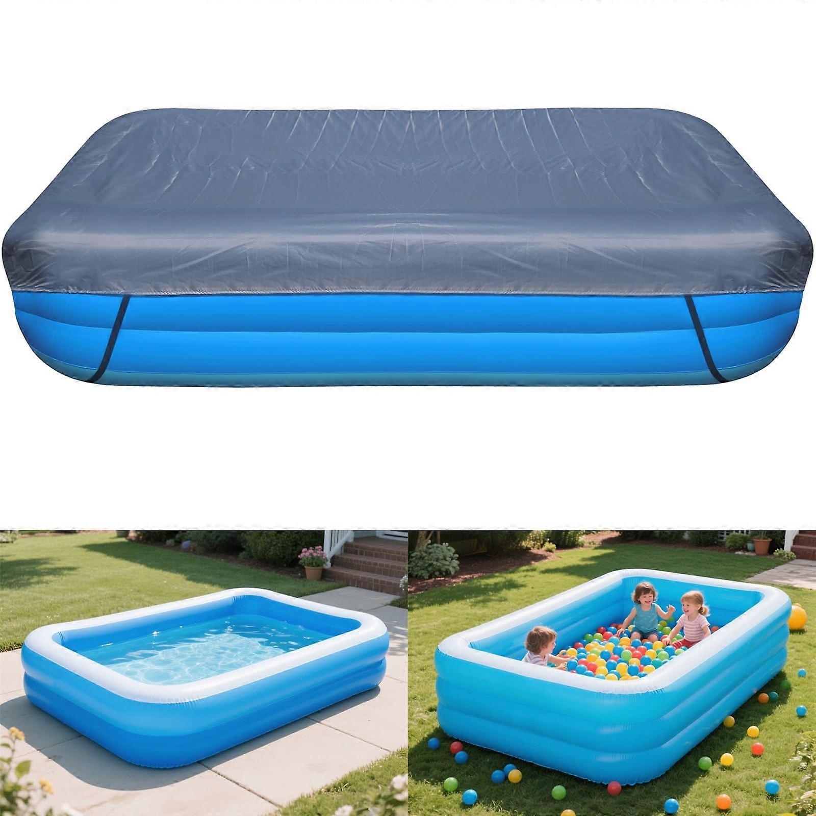 120 x 72 Inch Inflatable Pool Cover, Weatherproof UV Shield for Above Ground Rectangular Pools